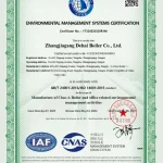 DHB Boiler ISO 14001 Certificate for Environmental Management and Green Manufacturing