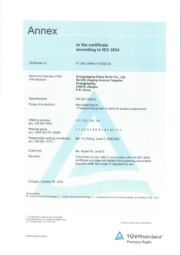 ISO 3834 Certificate: Quality Requirements for Fusion Welding